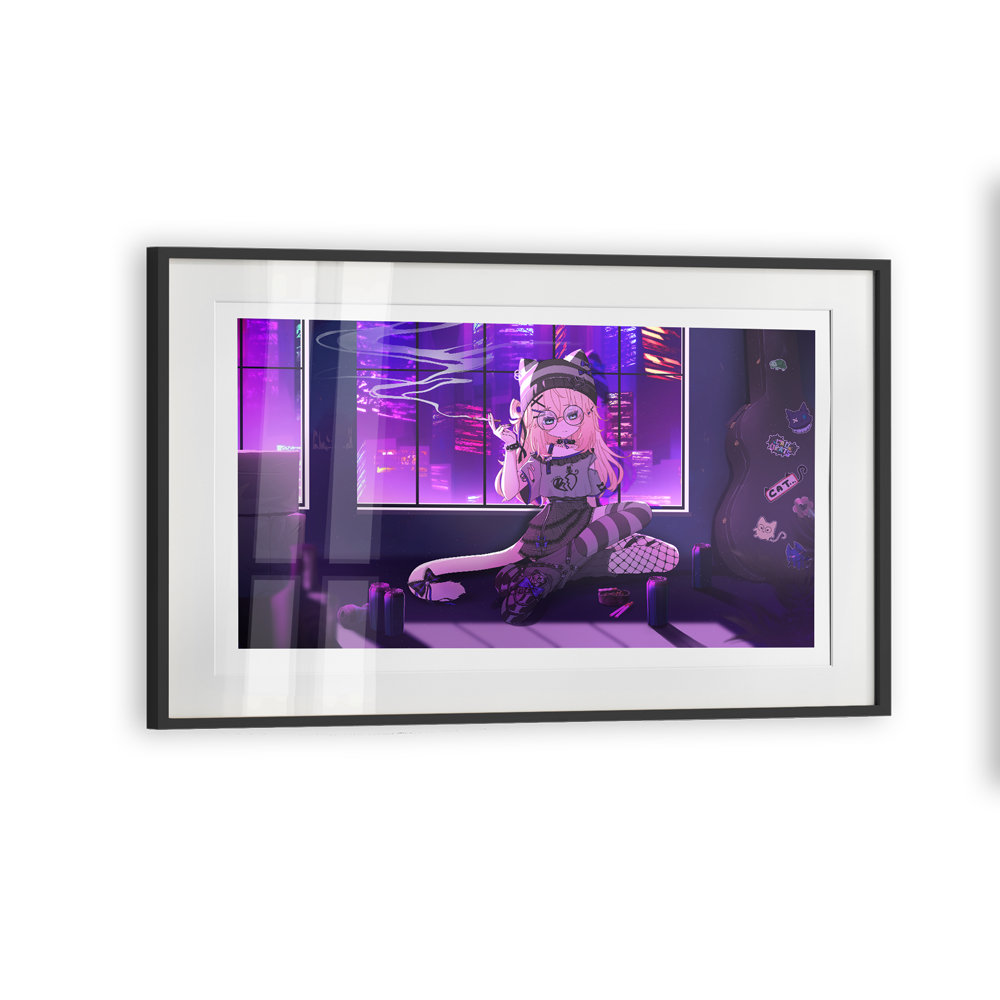 Miniko Mew | Late Nights - Art Print